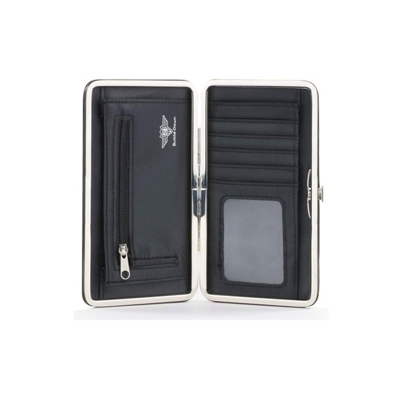 Buckle-Down womens Buckle-down Hinge - Fox Face Scattered Warm Olive Wallet - Picture 2 of 4